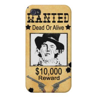 Custom "Wanted " Western  IPhone Case (Add photo) iPhone 4/4S Case