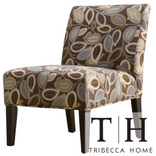 Tribecca Home Decor Leaves Print Upholstered Lounge Chair