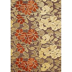 Hand tufted Tobacco Brown Wool Rug (8 X 10)