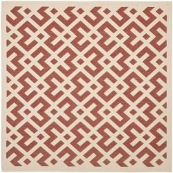 Poolside Red/bone Indoor/outdoor Area Rug (67 Square)