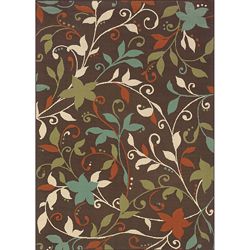 Brown/green Floral Outdoor Area Rug (710 X 10)