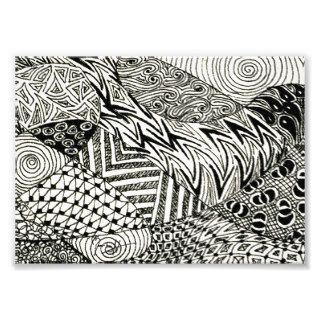 Zentangle in Black and White  Abstract Manatee Photo