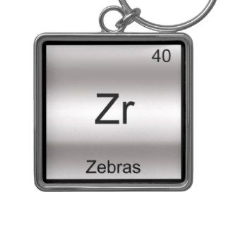 Zr   Zebras Funny Element Chemistry Symbol T Shirt Keychains