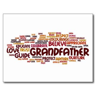 Grandfather Word Cloud Postcard