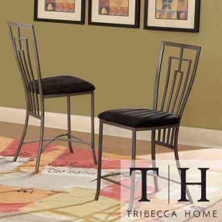 Tribecca Home Alston Metal Cushioned 24 inch Counter height Stools (set Of 2)