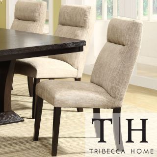 Tribecca Home Charles Beige Chenille Upholstered Dining Chair (set Of 2)