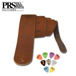 Paul Reed Smith Leather Bird Strap in Brown   (ACC 3112) Includes PRS Pick Sampler Musical Instruments
