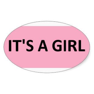 ITS A GIRL PINK OVAL STICKERS