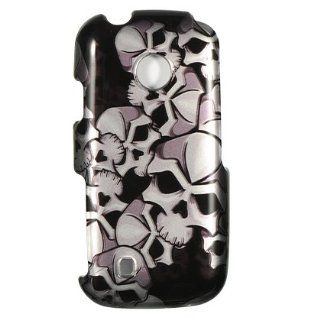 Metro PCS LG Beacon / UN270 Protector Case Phone Cover   Black Skull Cell Phones & Accessories