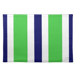 Green Navy Blue & White Stripe Placemat Gift