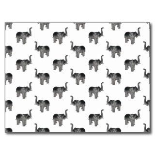 Little Gray Elephant Pattern Postcard