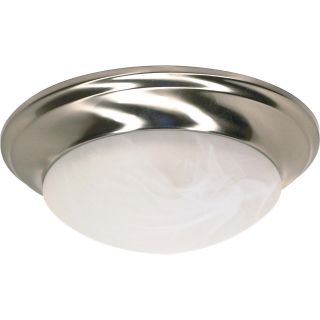 Nuvo Energy Saver 1 light Brushed nickel Alabaster glass Flush mount Fixture