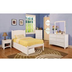 Furniture Of America Furniture Of America Thea Platform Full Size Bed And Three Drawers White Size Full