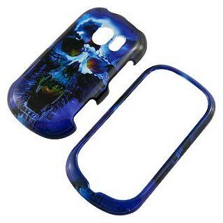 Blue Skull Protector Case for LG Extravert VN271 Cell Phones & Accessories