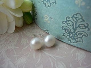 pearl stud earrings by molly ginnelly jewellery