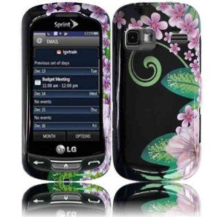 Green Flower Design Hard Case Cover for LG Xpression C395 LG Rumor Reflex LN272 Cell Phones & Accessories