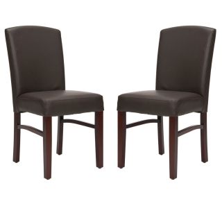 Safavieh Broadway Brown Leather Side Chairs (set Of 2)