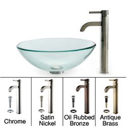 Kraus Bathroom Combo Set Clear Glass Vessel Sink With Faucet