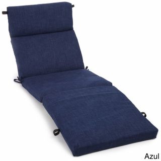 Blazing Needles Solid All weather Uv resistant Outdoor Chaise Lounge Cushion