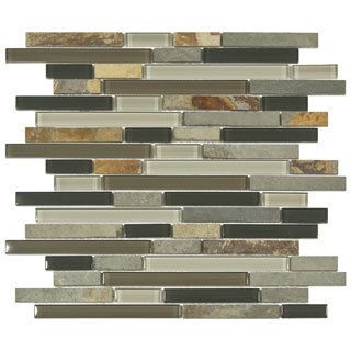 Somertile 11.75x11.75 in Reflections Piano Stonehenge Glass And Stone Mosaic Tile (pack Of 5)