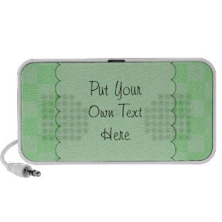Small Textured Green Patchwork Pattern iPod Speaker