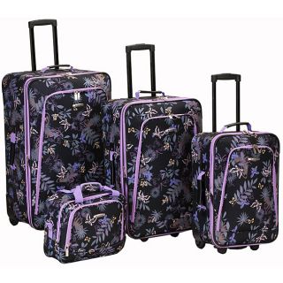 Rockland Garden Expandable 4 piece Luggage Set