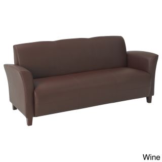 Office Star Products Breeze Eco Leather Sofa Chair With Cherry Finish On Legs