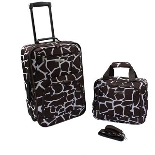 Rockland Deluxe Giraffe Lightweight 2 piece Carry on Luggage Set