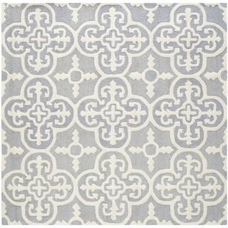 Safavieh Handmade Cambridge Moroccan Silver Oriental motif Wool Rug (6 Square)