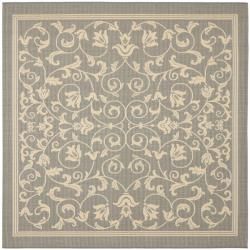 Courtyard Poolside Geometric Gray/ Natural Indoor/ Outdoor Rug (710 Square)