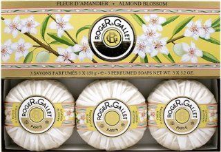 Almond Blossom ( Fleur d'Amander ) by Roger & Gallet 3 x 3.5 oz Perfumed Soaps  Bath Soaps  Beauty