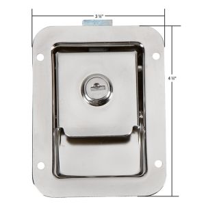 Buyers Junior Size Stainless Steel Flush Paddle Latch — Fits 2 3/4in. x 3 3/4in. Recess  Truck Box Accessories