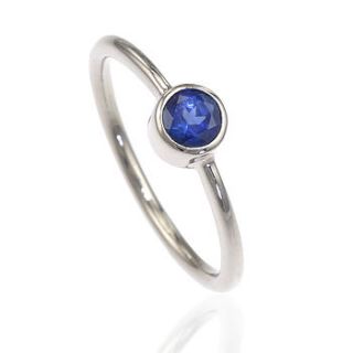 blue sapphire engagement ring in 18ct gold by lilia nash jewellery