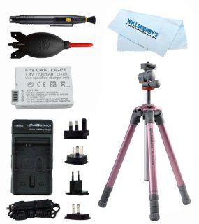 Accessory Kit for the Canon EOS Rebel T4i T3i T3 w/ Vanguard Nivelo 204 PK+ Giotto's Blower + Lens Cleaning System + LP E8 Battery + Charger  Digital Camera Accessory Kits  Camera & Photo