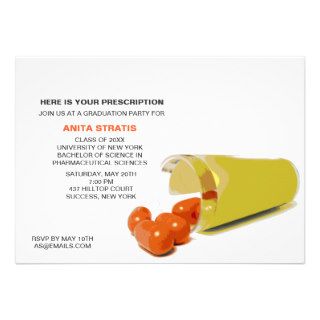 Pill Bottle Pharmacist Graduation Invitation