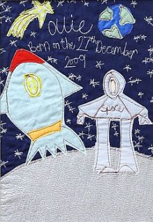 personalised space embroidered artwork by katy kirkham designs