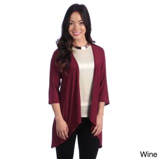 24/7 Comfort Apparel 24/7 Comfort Apparel Womens 3/4 sleeve Open Shrug Red Size S (4  6)
