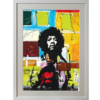 framed take me hendrix print by 77 art