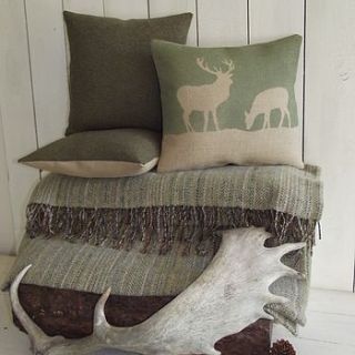 ' greens collection ' tweed cushions and throw by rustic country crafts