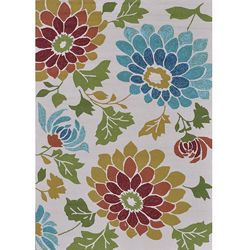 Hand hooked Coventry Ivory Floral Indoor/ Outdoor Rug (76 X 96)