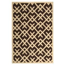 Safavieh Handwoven Moroccan Dhurrie Chocolate/ Ivory Wool Area Rug (10 X 14)