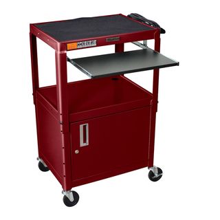 H. Wilson Adjustable Steel Utility Cart With Pull out Keyboard Shelf And Cabinet