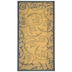 Poolside Natural/blue Contemporary Indoor/outdoor Rug (2 X 37)