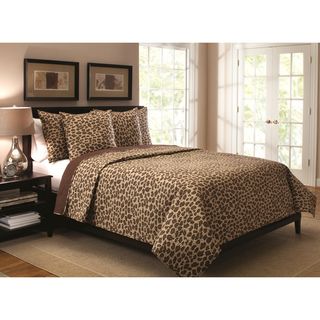 Set de colcha, estampado de leopardo, 3 piezas Quilts