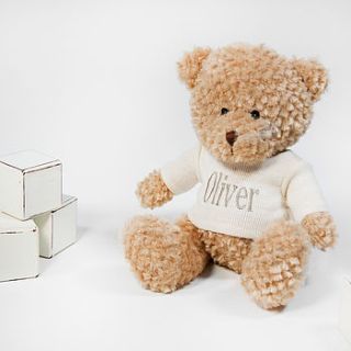 personalised waffle teddy bear – large by my 1st years