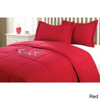 Epoch Hometex, Inc Nanofibre Water And Stain Resistant Down Alternative 3 piece Comforter Set Red Size King