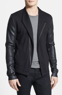 Obey 'Rapture' Trim Fit Layered Faux Leather Jacket