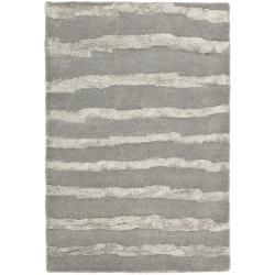 Handmade Soho Stripes Grey New Zealand Wool Rug (2 X 3)