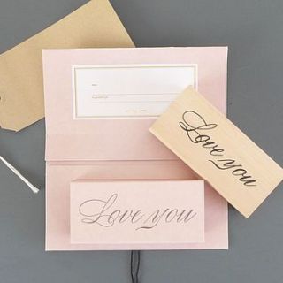 'love you' large rubber stamp by lilac coast weddings