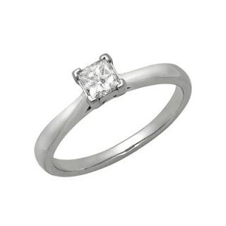 Niru 14k White Gold 1/3ct TDW Princess Diamond Solitaire Ring